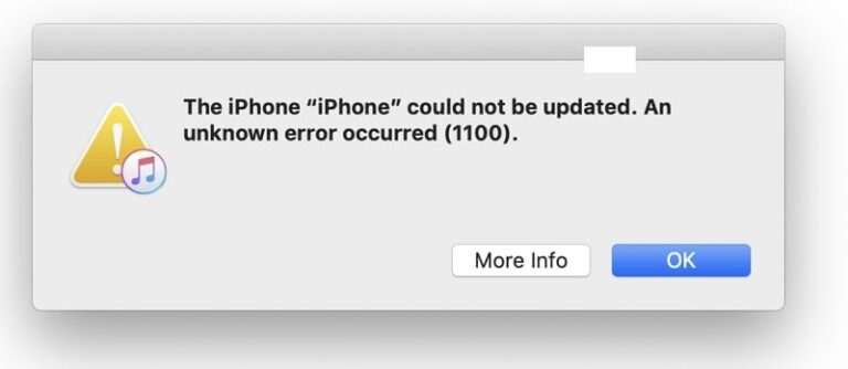 Como resolver o erro 1100 do iTunes?