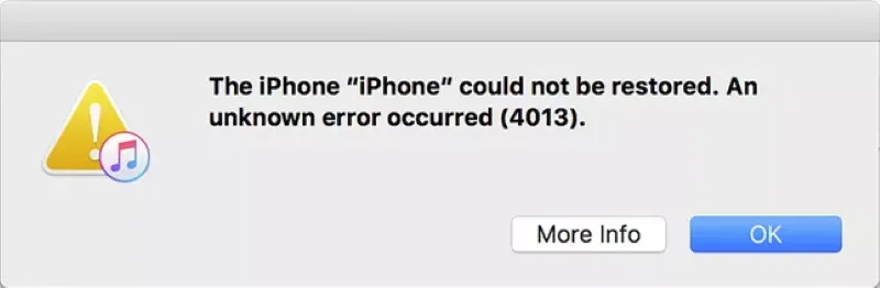 iTunes erro 4013